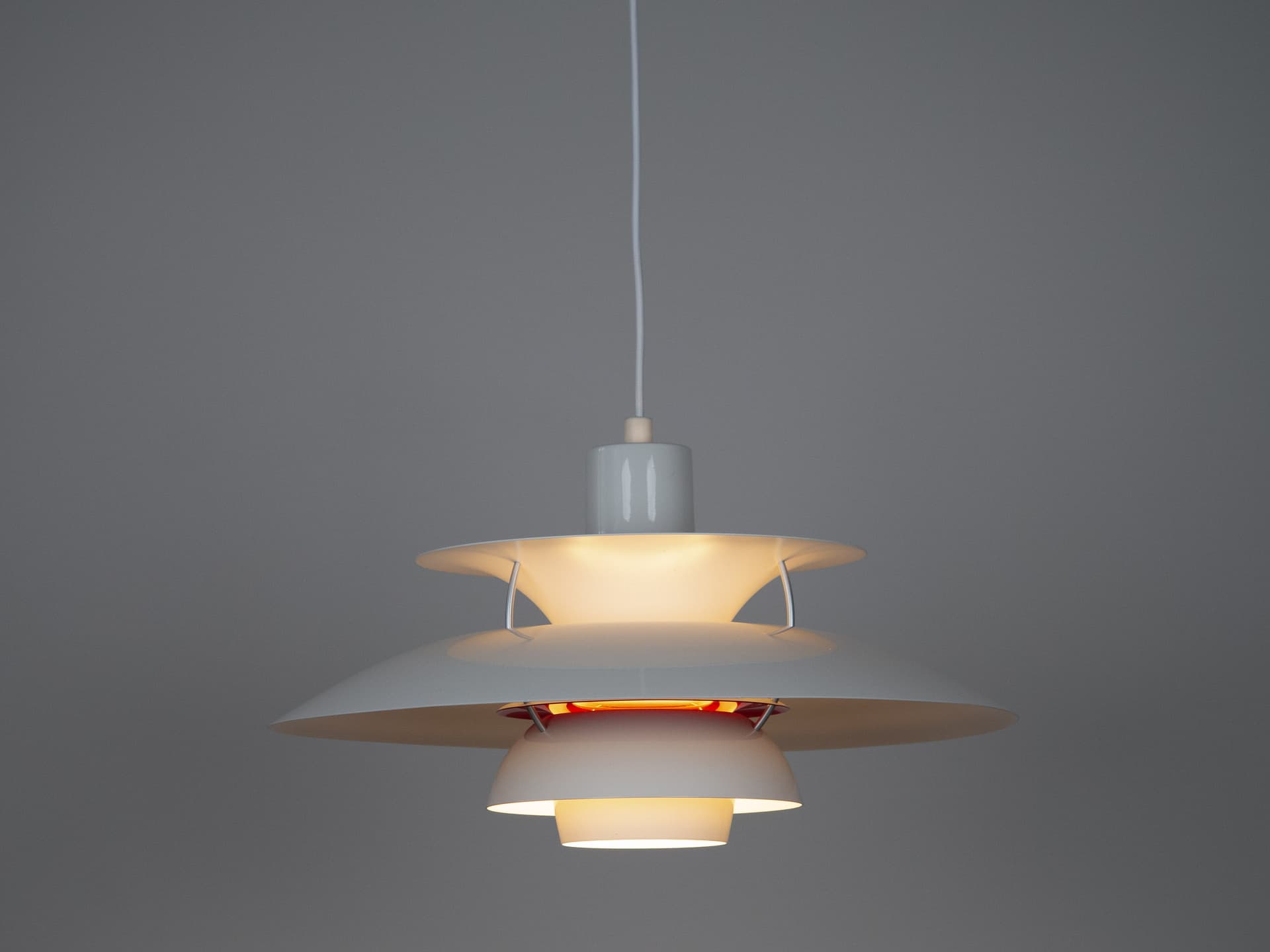 Lampa wisząca PH 5, aluminium niebieski, proj. P. Henningsen, Louis Poulsen, Dania, lata 80. - 354303