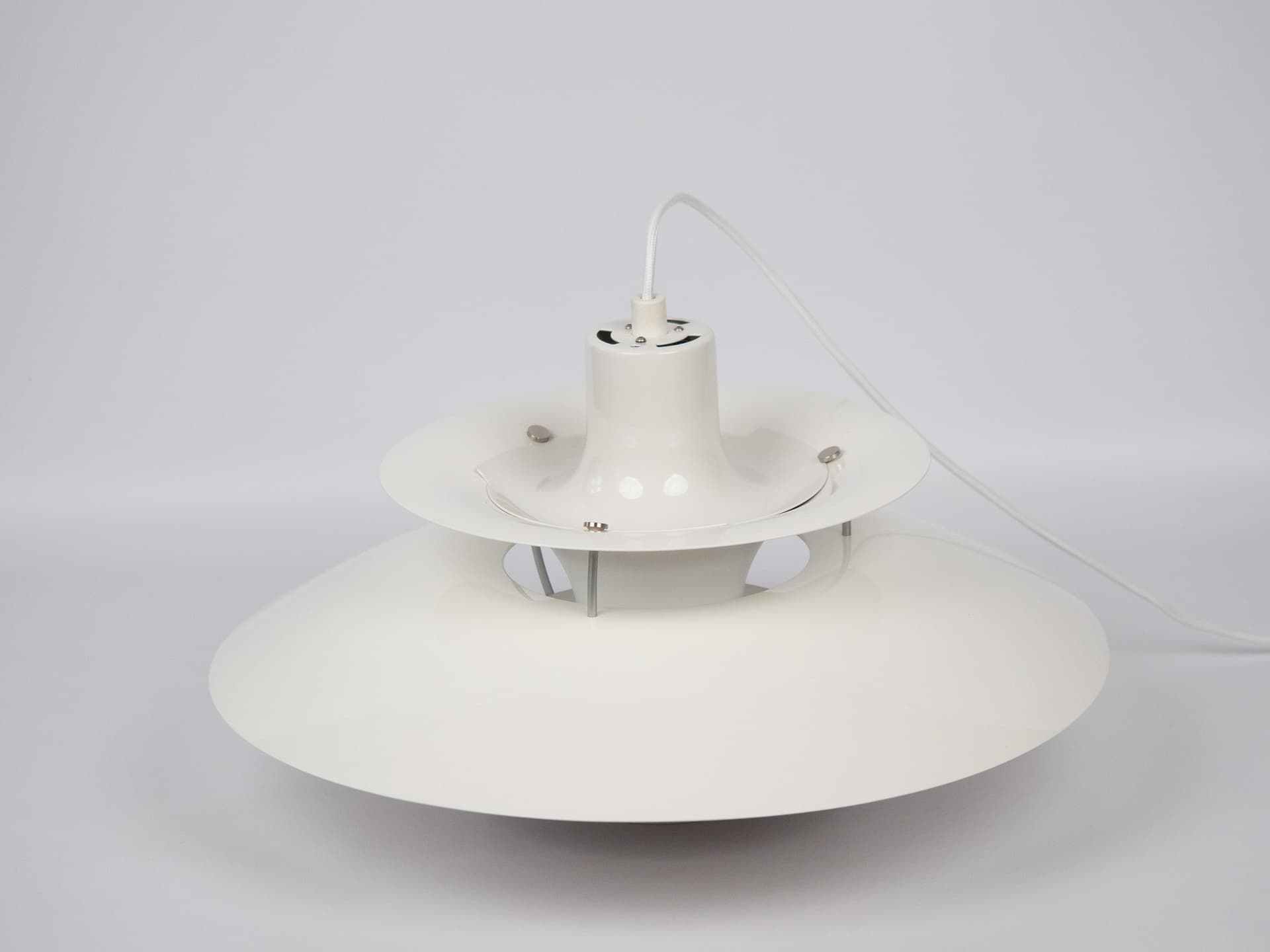 Lampa wisząca PH 5, aluminium niebieski, proj. P. Henningsen, Louis Poulsen, Dania, lata 80. - 354304