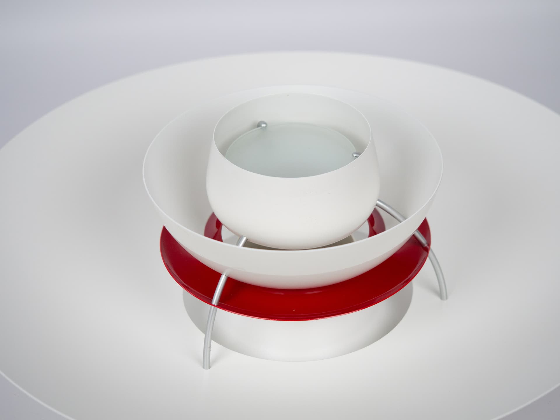 Lampa wisząca PH 5, aluminium niebieski, proj. P. Henningsen, Louis Poulsen, Dania, lata 80. - 354308