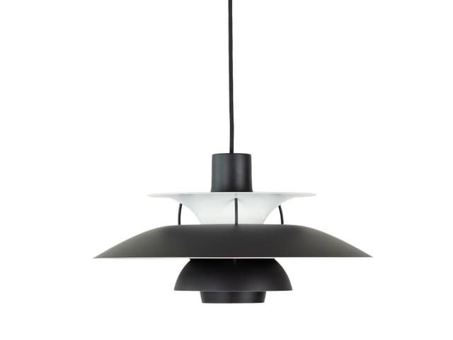 Pendant lamp PH 5, blue aluminum, by P. Henningsen, Louis Poulsen, Denmark, 1980s. - DIMENSION
