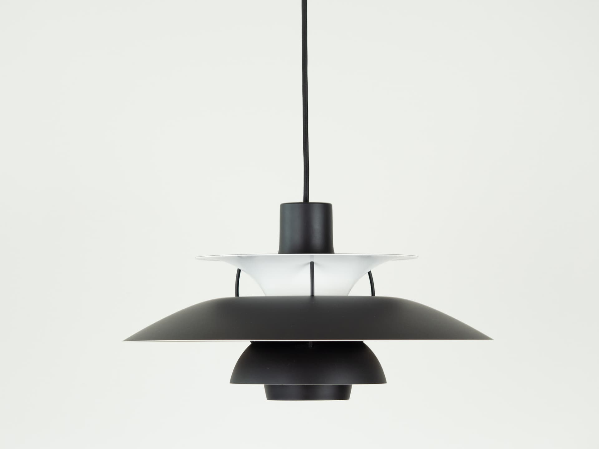 Pendant lamp PH 5, blue aluminum, by P. Henningsen, Louis Poulsen, Denmark, 1980s. - 354319