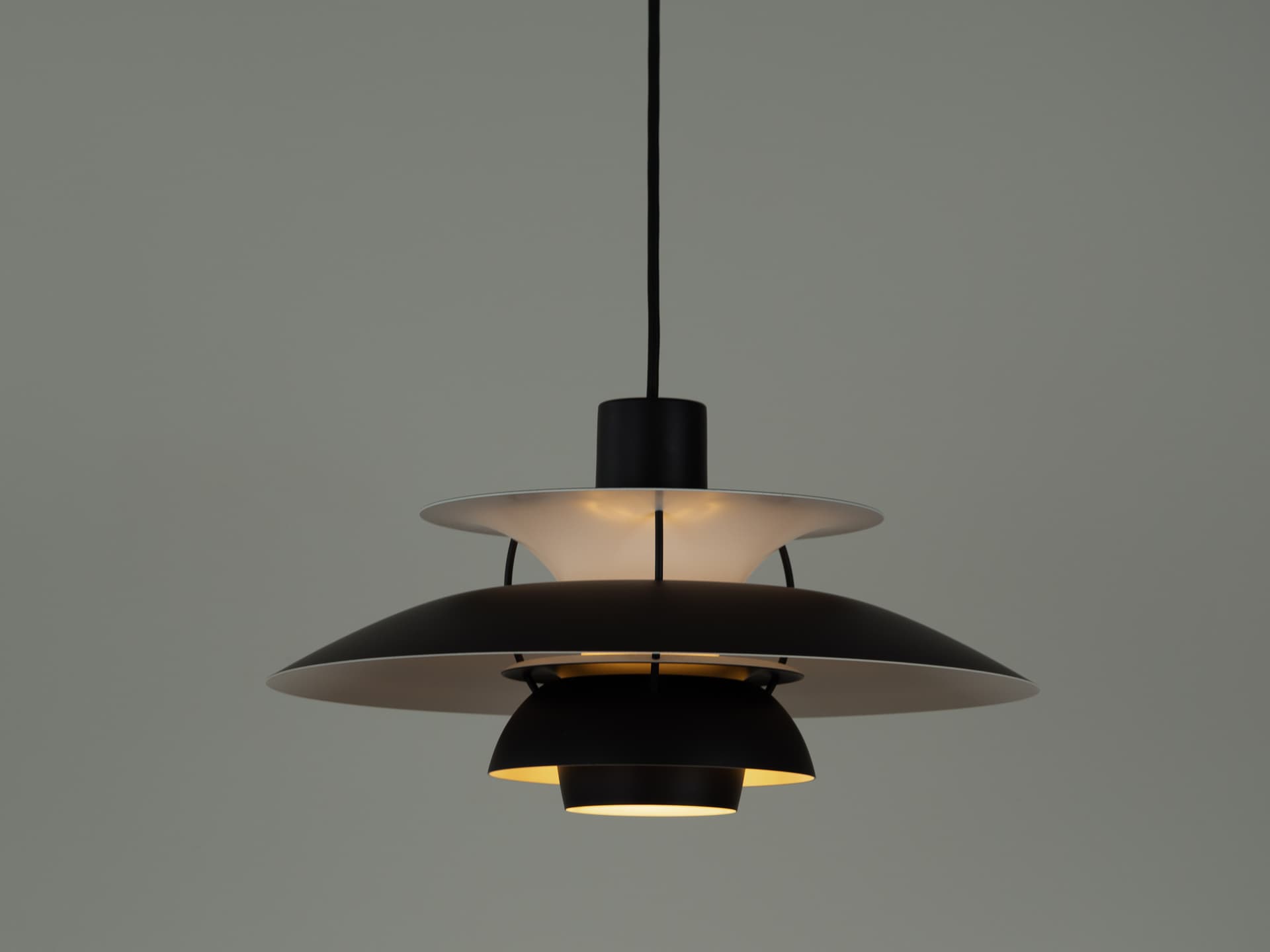 Pendant lamp PH 5, blue aluminum, by P. Henningsen, Louis Poulsen, Denmark, 1980s. - 354321