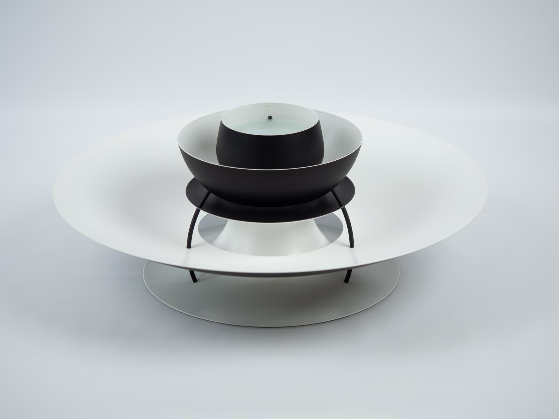 Pendant lamp PH 5, blue aluminum, by P. Henningsen, Louis Poulsen, Denmark, 1980s. - 354329