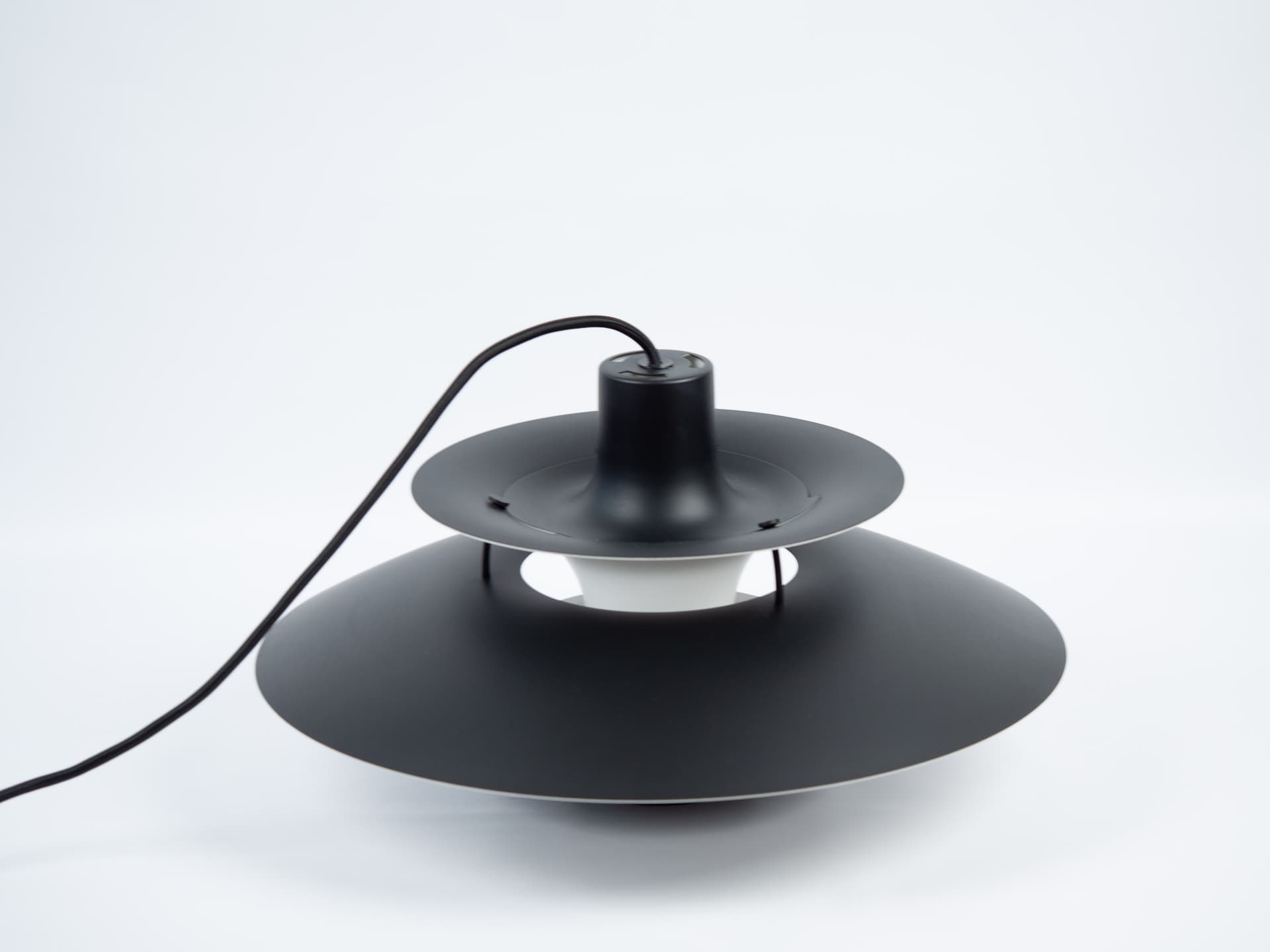 Pendant lamp PH 5, blue aluminum, by P. Henningsen, Louis Poulsen, Denmark, 1980s. - 354323