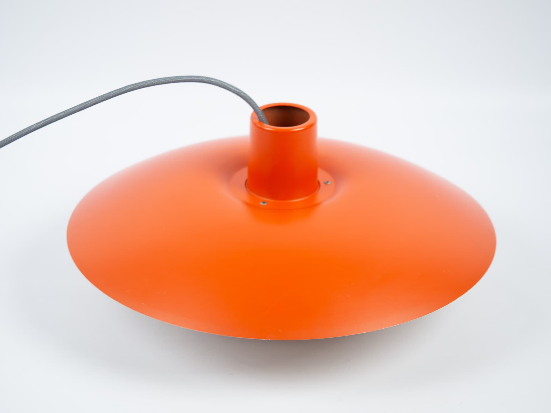 Pendant Lamp PH 4/3, red orange, aluminum, by P. Henningsen, Louis Poulsen, Denmark, 1970s. - 354422