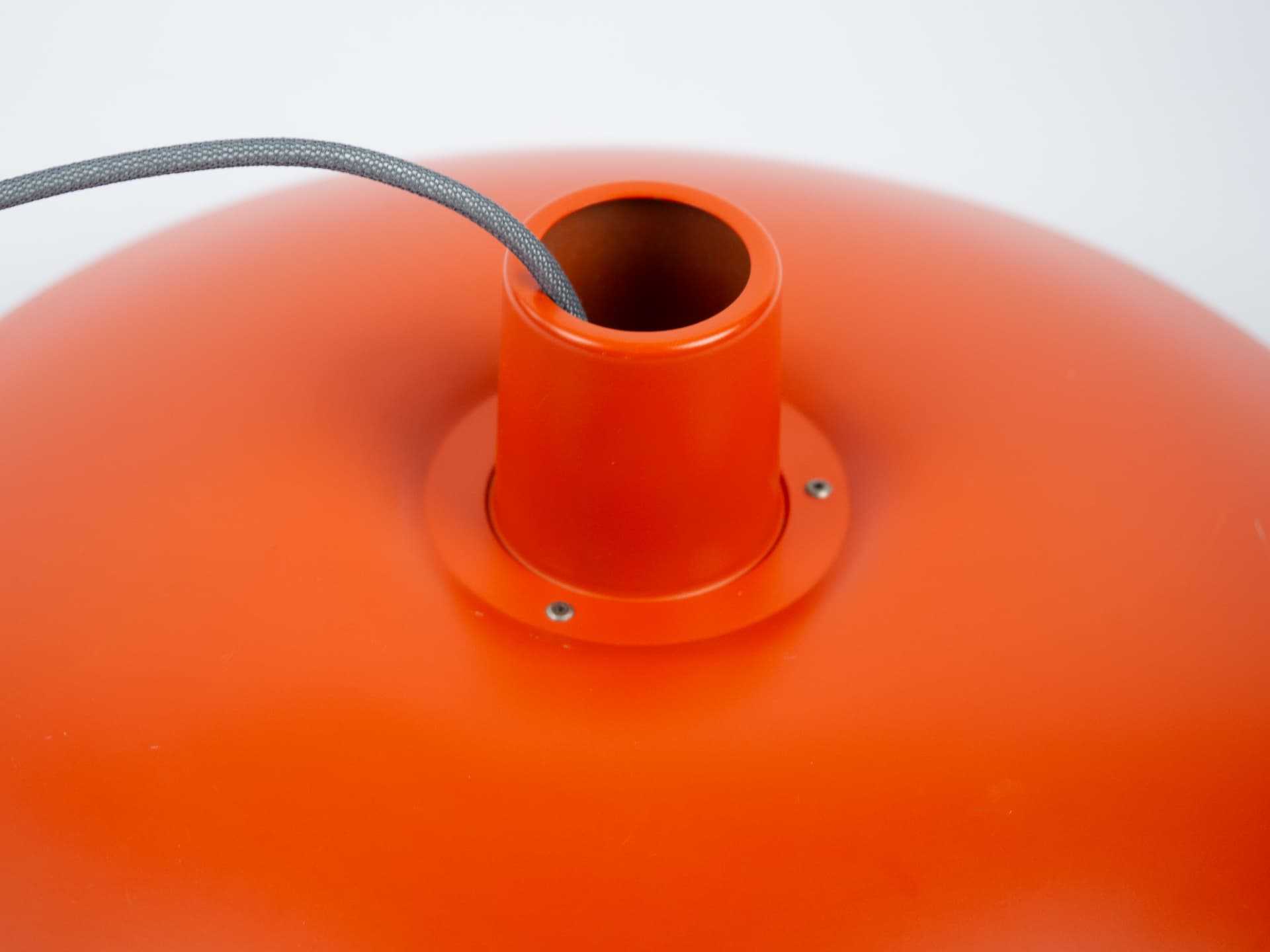 Pendant Lamp PH 4/3, red orange, aluminum, by P. Henningsen, Louis Poulsen, Denmark, 1970s. - 354423