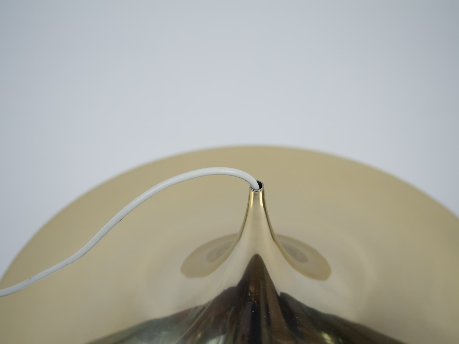 Pendant lamp Semi, gold aluminum, by C. Bonderup, T. Thorup, Fog & Mørup, Denmark, 1960s. - 354450
