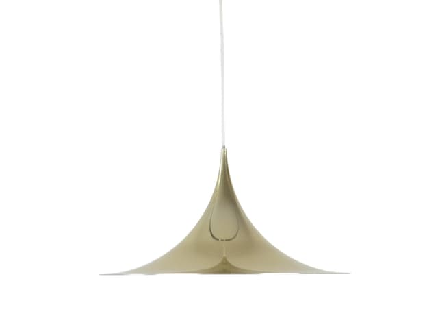 Pendant lamp Semi, gold aluminum, by C. Bonderup, T. Thorup, Fog & Mørup, Denmark, 1960s. - DIMENSION