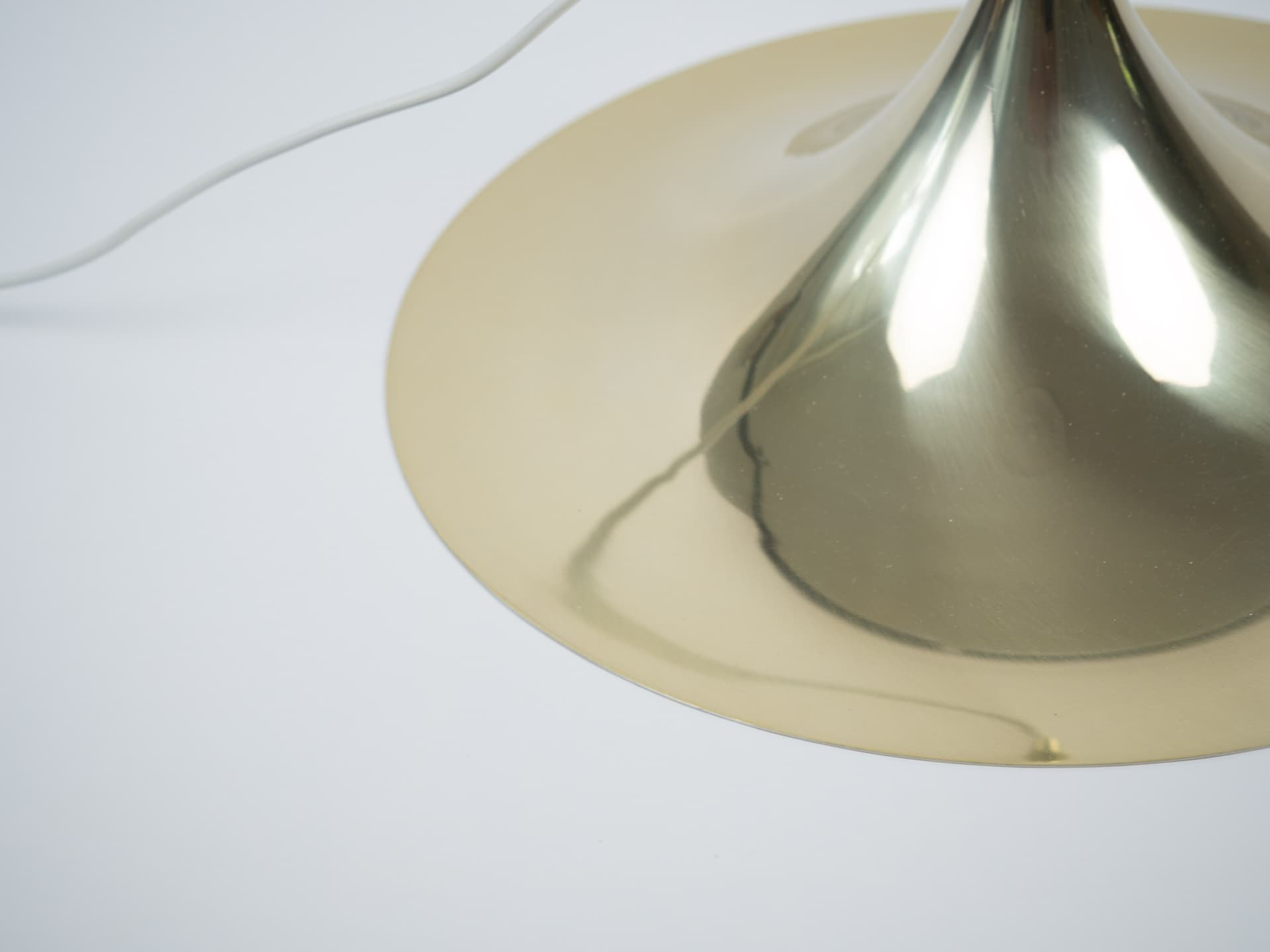 Pendant lamp Semi, gold aluminum, by C. Bonderup, T. Thorup, Fog & Mørup, Denmark, 1960s. - 354448