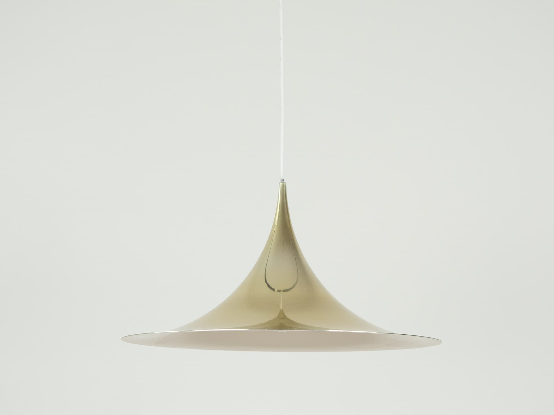 Pendant lamp Semi, gold aluminum, by C. Bonderup, T. Thorup, Fog & Mørup, Denmark, 1960s. - 354445