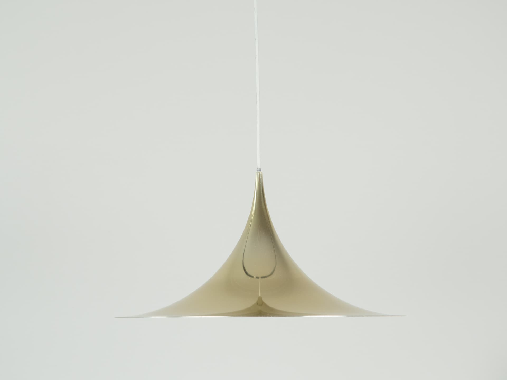 Pendant lamp Semi, gold aluminum, by C. Bonderup, T. Thorup, Fog & Mørup, Denmark, 1960s. - 354443