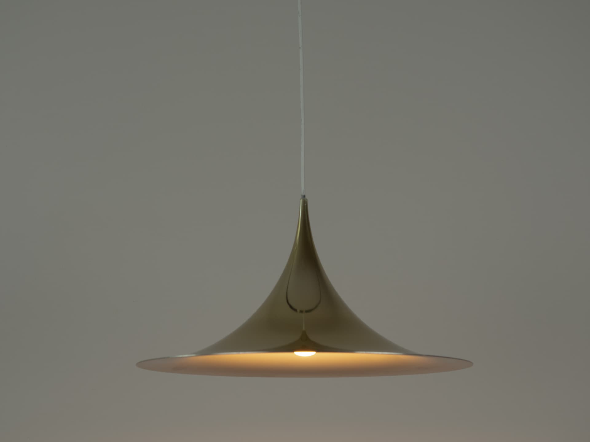 Pendant lamp Semi, gold aluminum, by C. Bonderup, T. Thorup, Fog & Mørup, Denmark, 1960s. - 354446