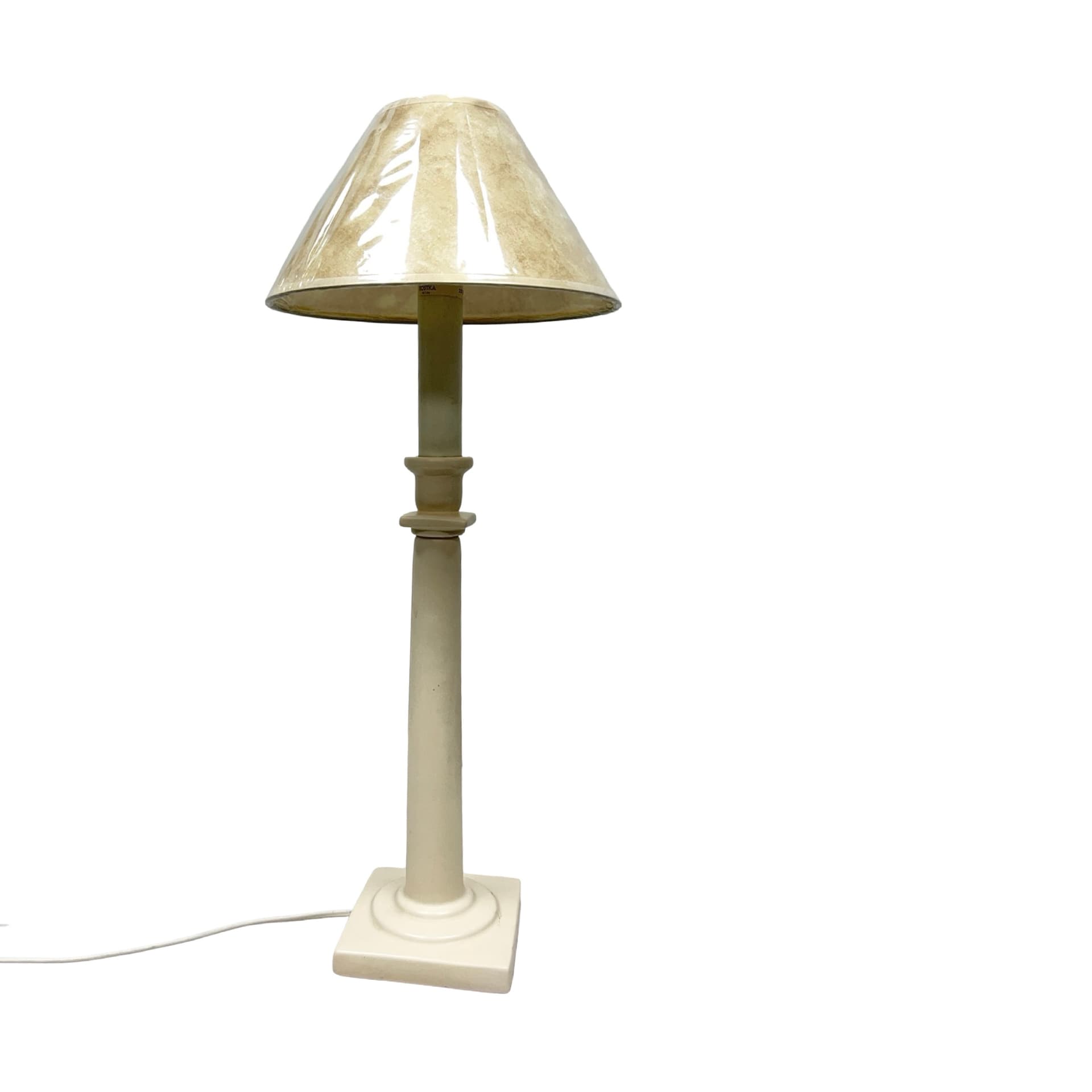 Lampa stołowa Ref. T 200, ceramika ecru, Kostka France, Francja, lata 80. - 354499