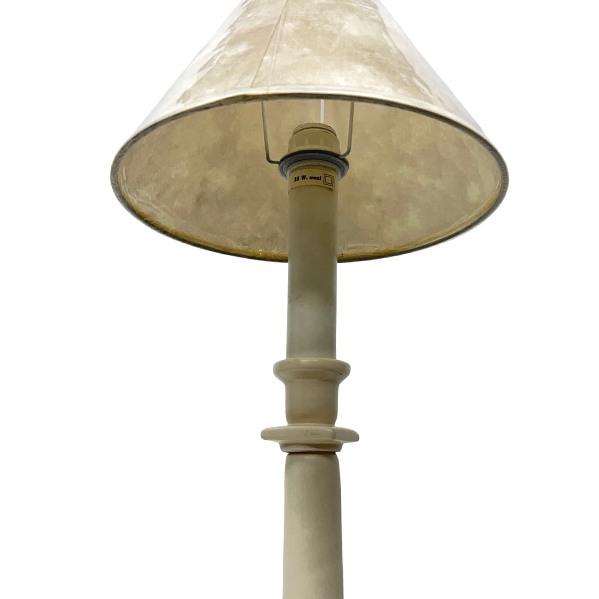 Lampa stołowa Ref. T 200, ceramika ecru, Kostka France, Francja, lata 80. - 354502