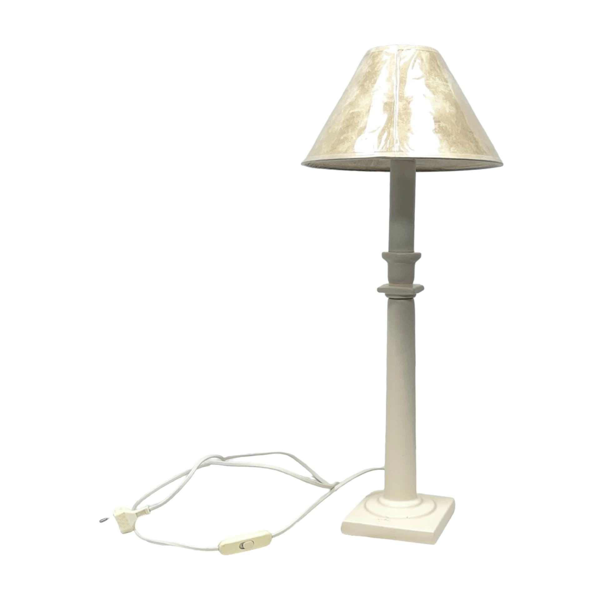 Lampa stołowa Ref. T 200, ceramika ecru, Kostka France, Francja, lata 80. - 354508