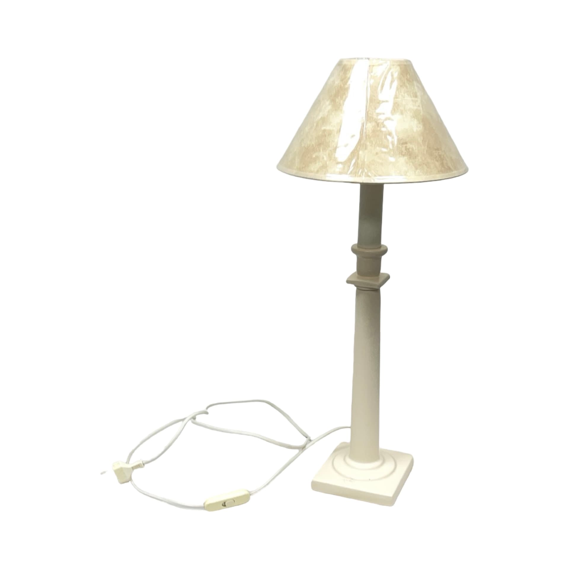 Lampa stołowa Ref. T 200, ceramika ecru, Kostka France, Francja, lata 80. - 354507