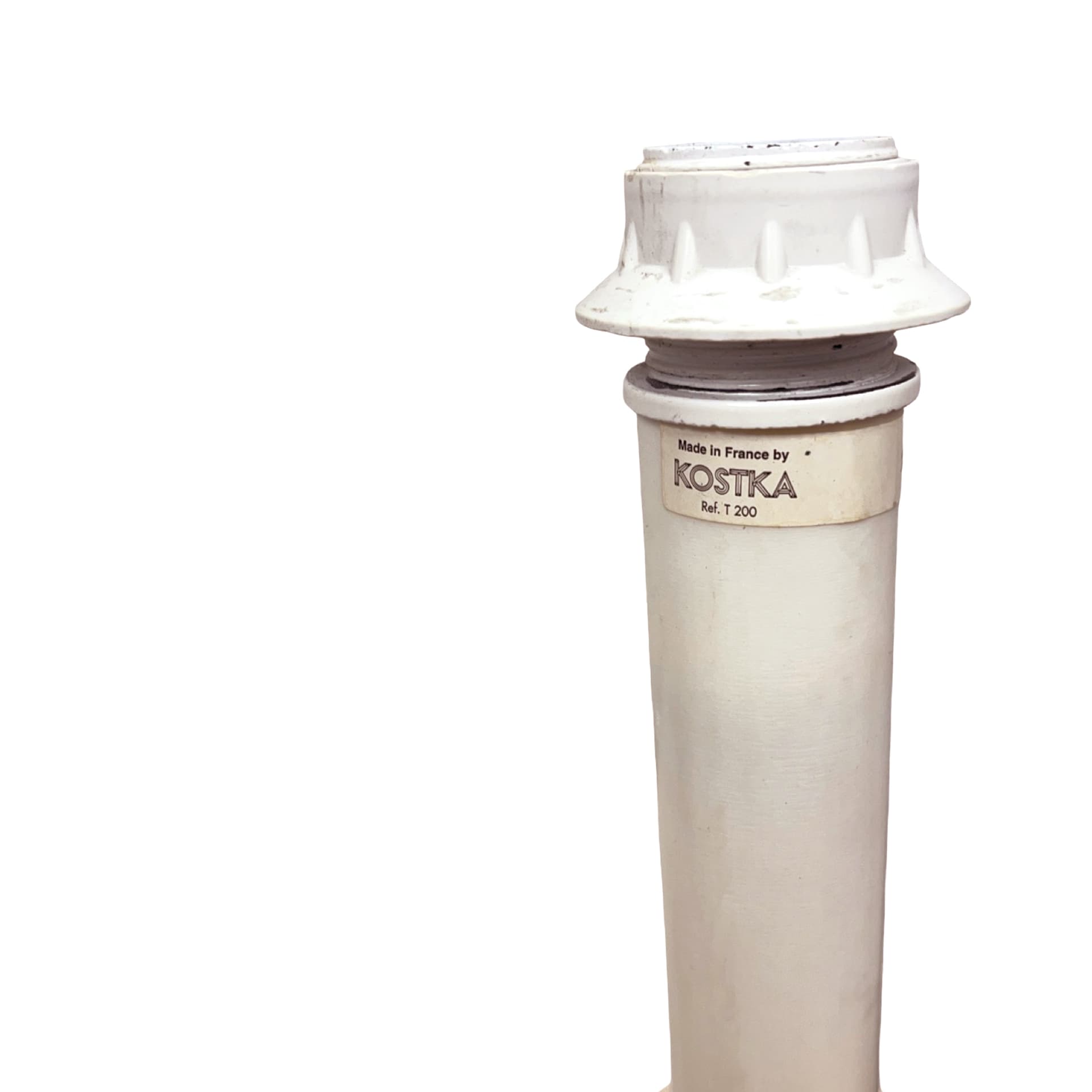 Lampa stołowa Ref. T 200, ceramika ecru, Kostka France, Francja, lata 80. - 354509