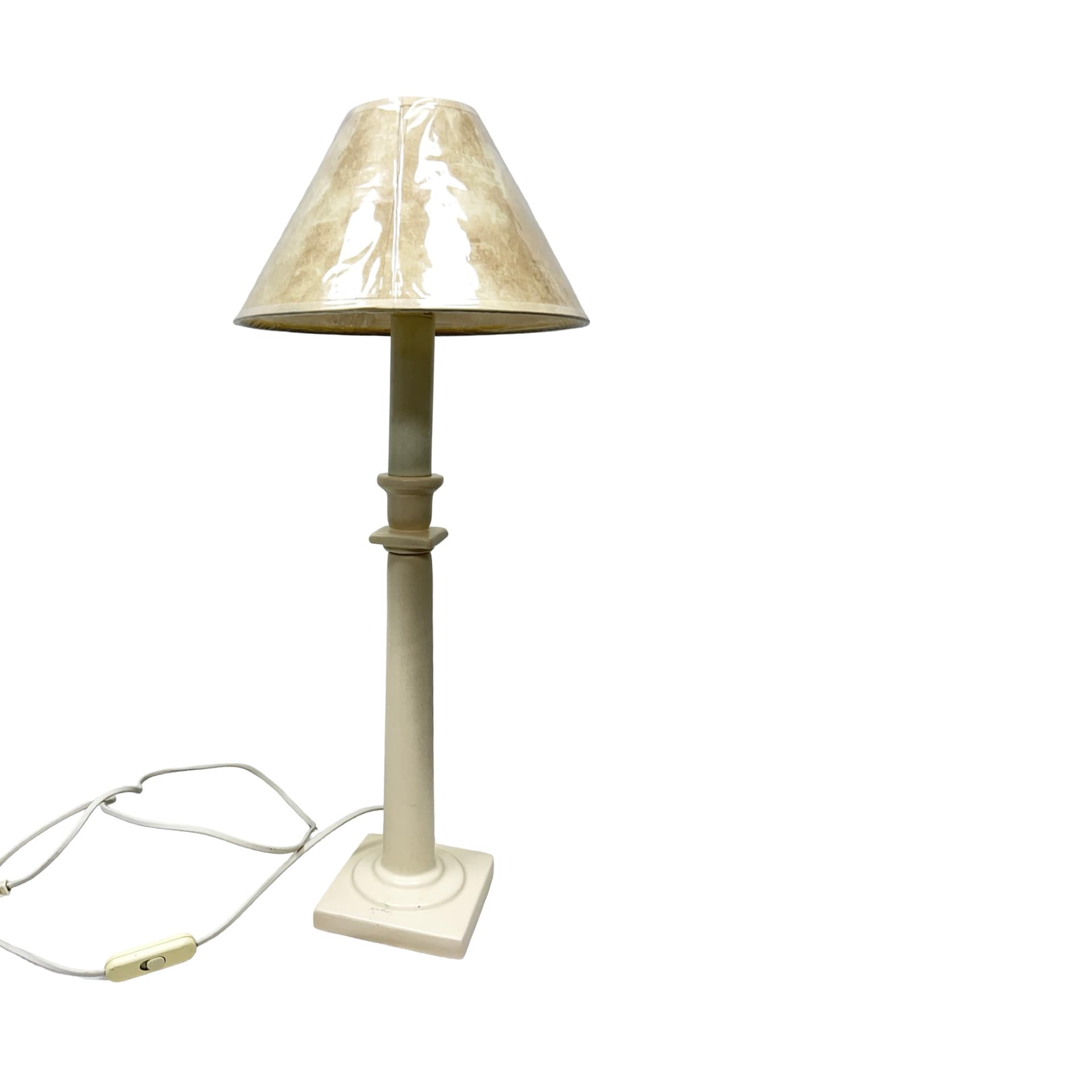 Lampa stołowa Ref. T 200, ceramika ecru, Kostka France, Francja, lata 80. - 354501