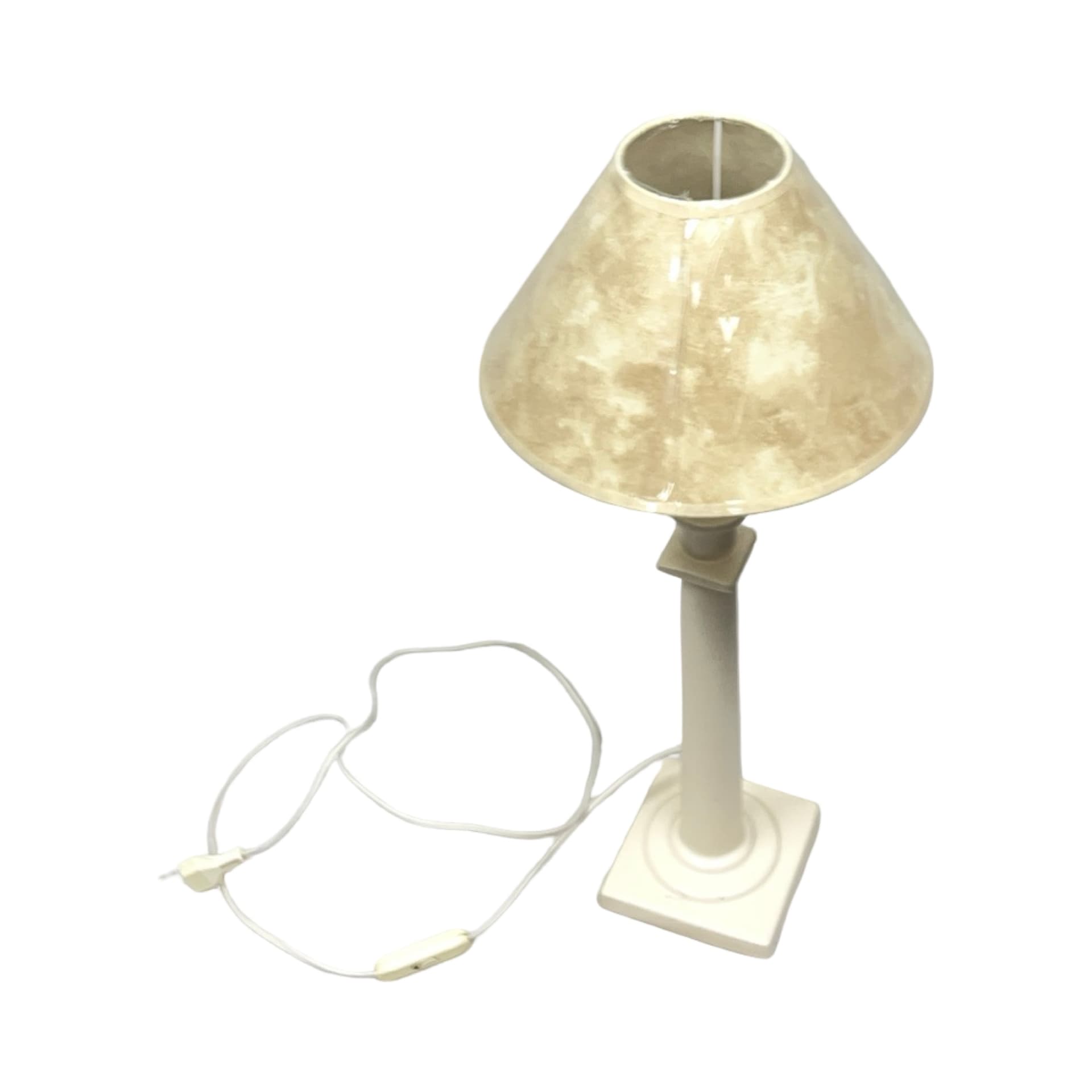 Lampa stołowa Ref. T 200, ceramika ecru, Kostka France, Francja, lata 80. - 354505