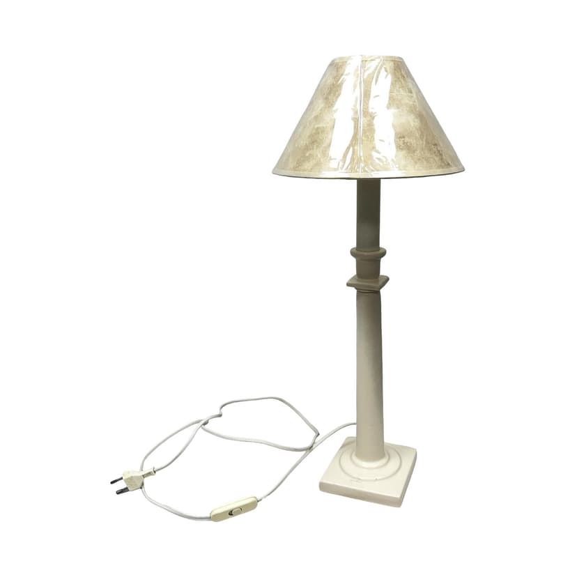 Lampa stołowa Ref. T 200, ceramika ecru, Kostka France, Francja, lata 80.