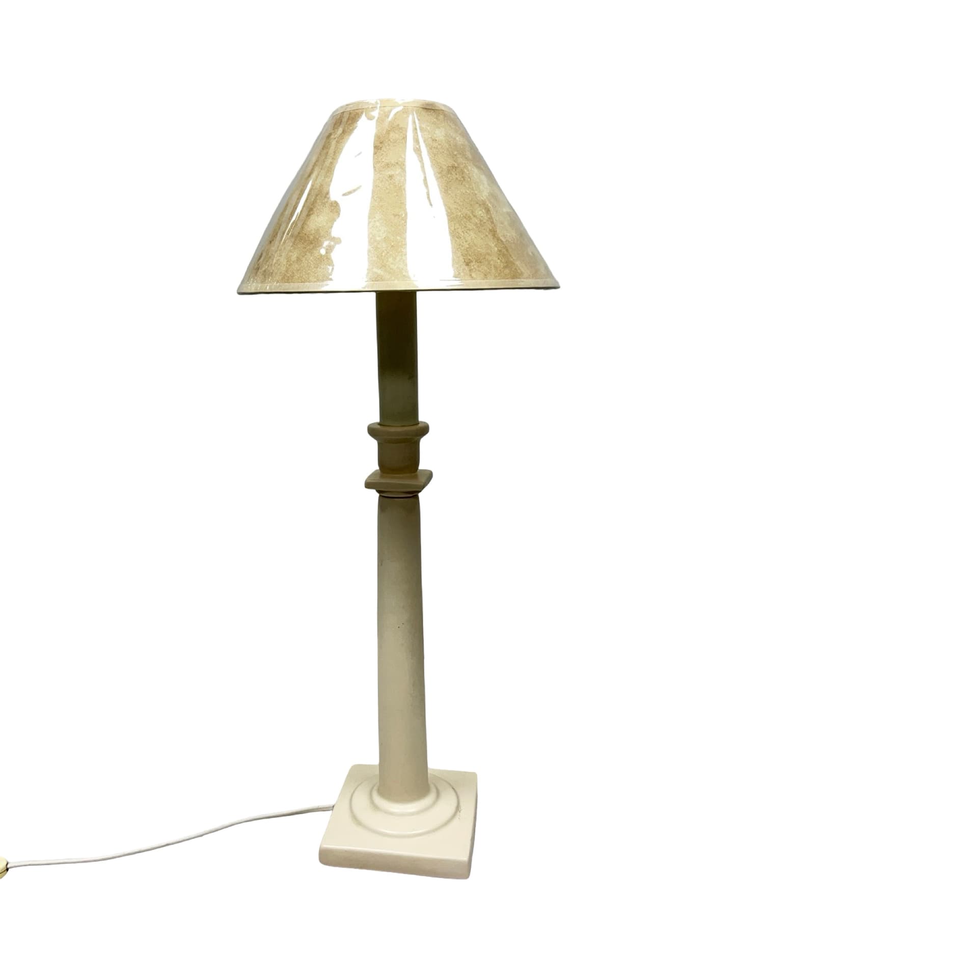 Lampa stołowa Ref. T 200, ceramika ecru, Kostka France, Francja, lata 80. - 354500