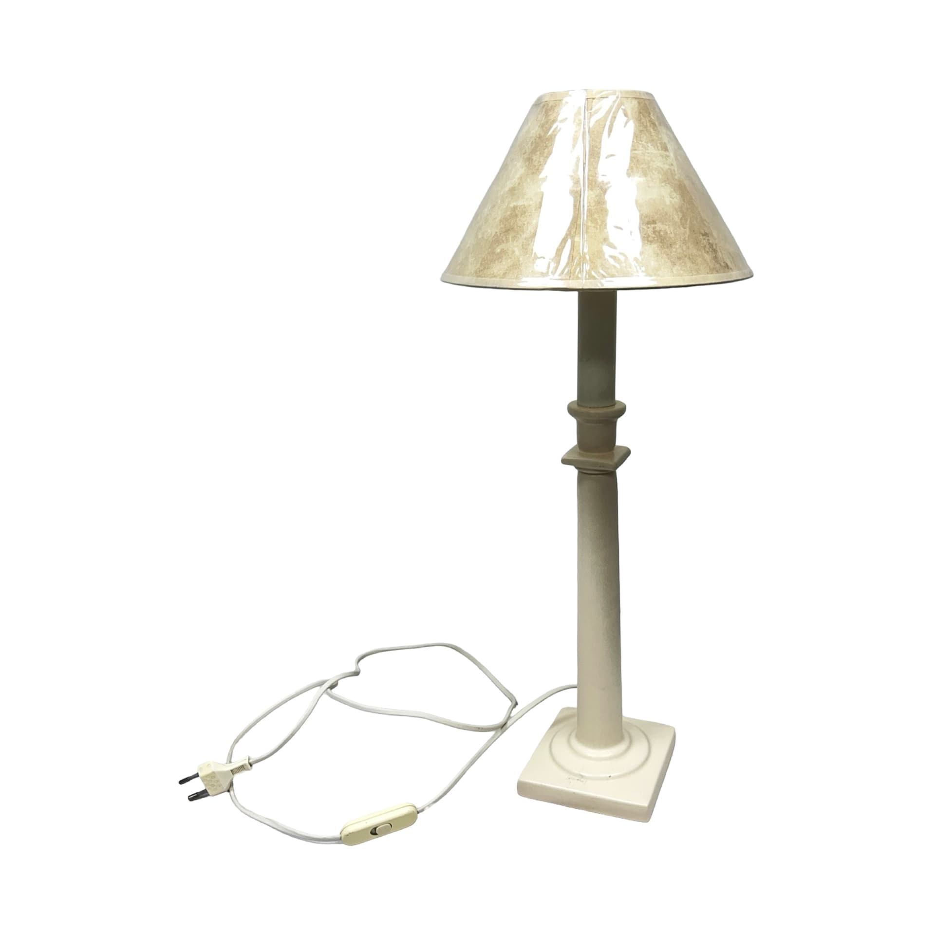 Lampa stołowa Ref. T 200, ceramika ecru, Kostka France, Francja, lata 80. - 354498