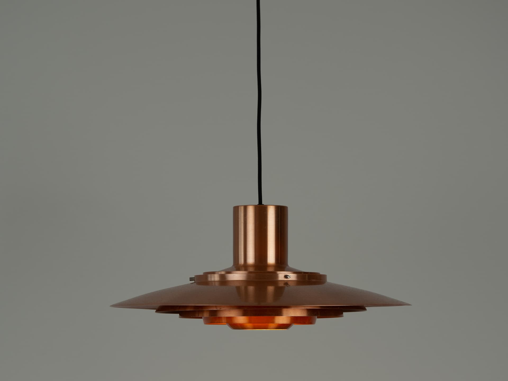 Pendant lamp P376, copper, by P. Fabricius, J. Kastholm, Nordisk Solar, Denmark, 1960s. - 354622
