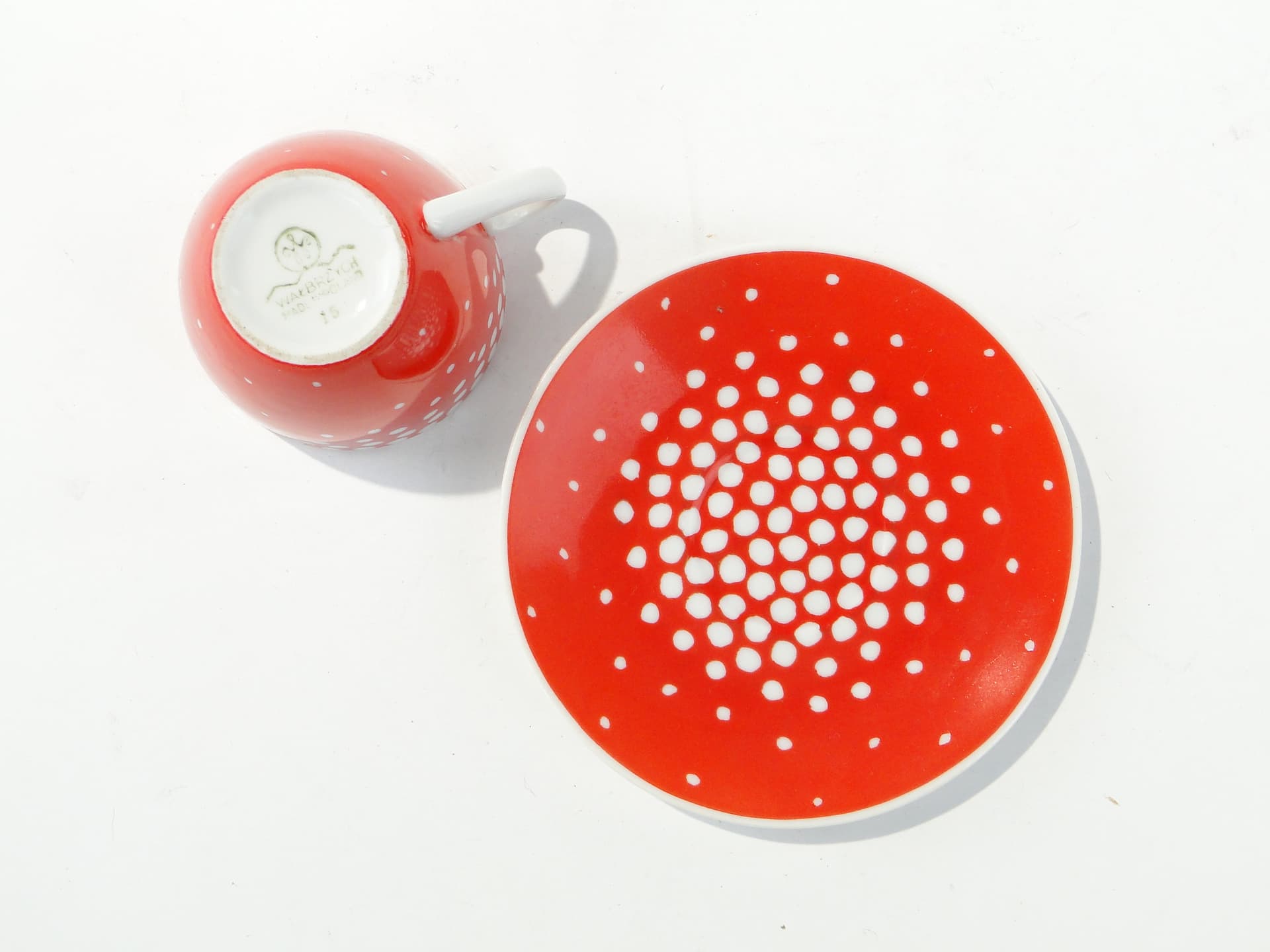 Cup Muchomorek, Tom, white red porcelain, by J. Steckiewicz, Zakłady Porcelany Stołowej Wałbrzych, Poland, 1950s. - 354655