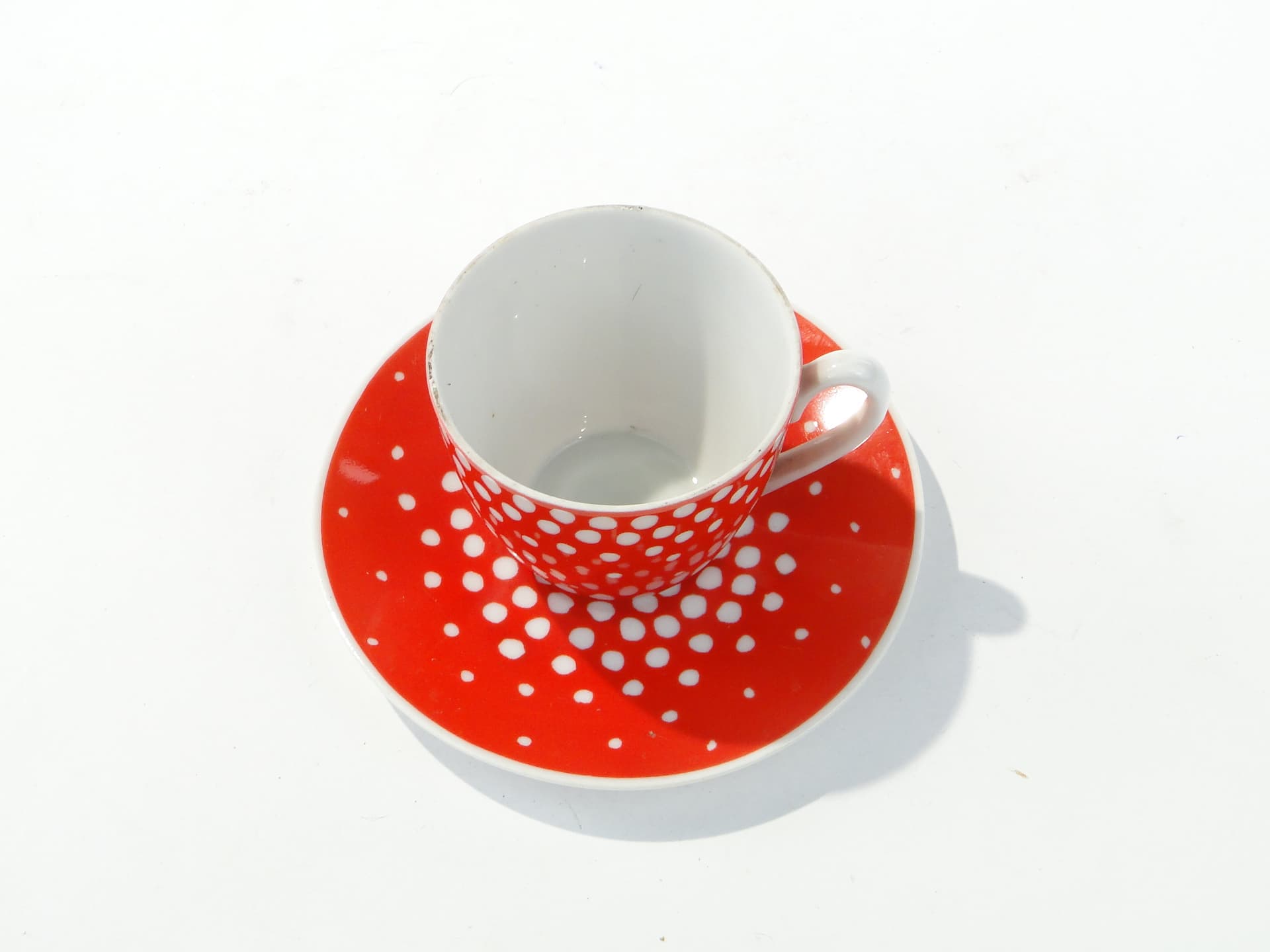 Cup Muchomorek, Tom, white red porcelain, by J. Steckiewicz, Zakłady Porcelany Stołowej Wałbrzych, Poland, 1950s. - 354651