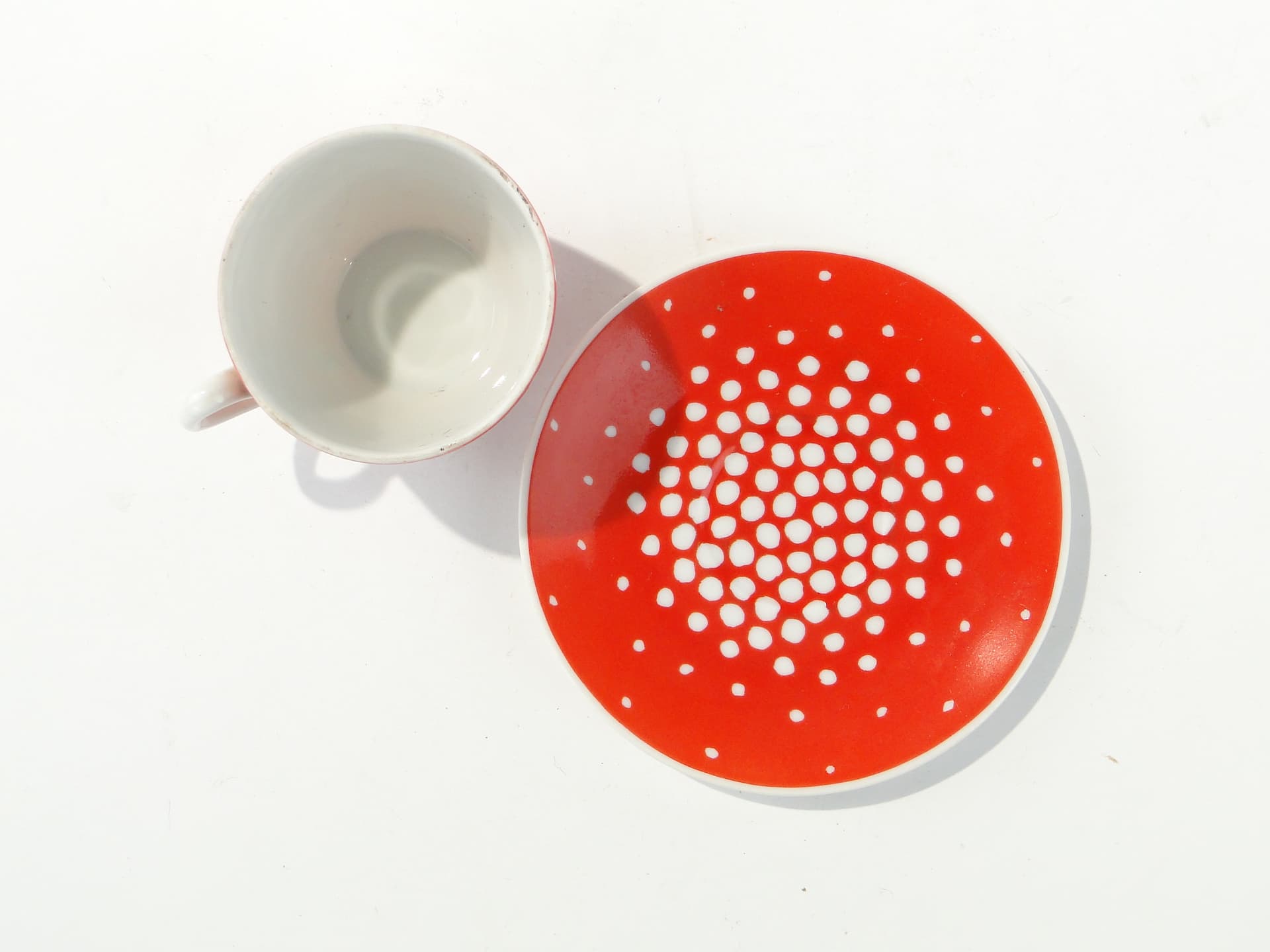 Cup Muchomorek, Tom, white red porcelain, by J. Steckiewicz, Zakłady Porcelany Stołowej Wałbrzych, Poland, 1950s. - 354654
