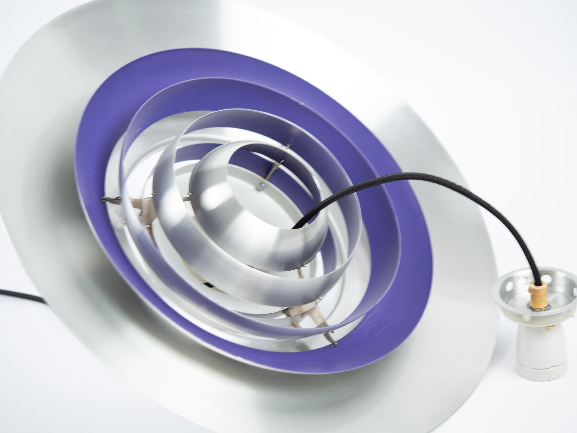 Lampa wisząca P376, aluminium srebrny, mosiądz złoty, proj. P. Fabricius, J. Kastholm, Nordisk Solar, Dania, lata 60. - 354715