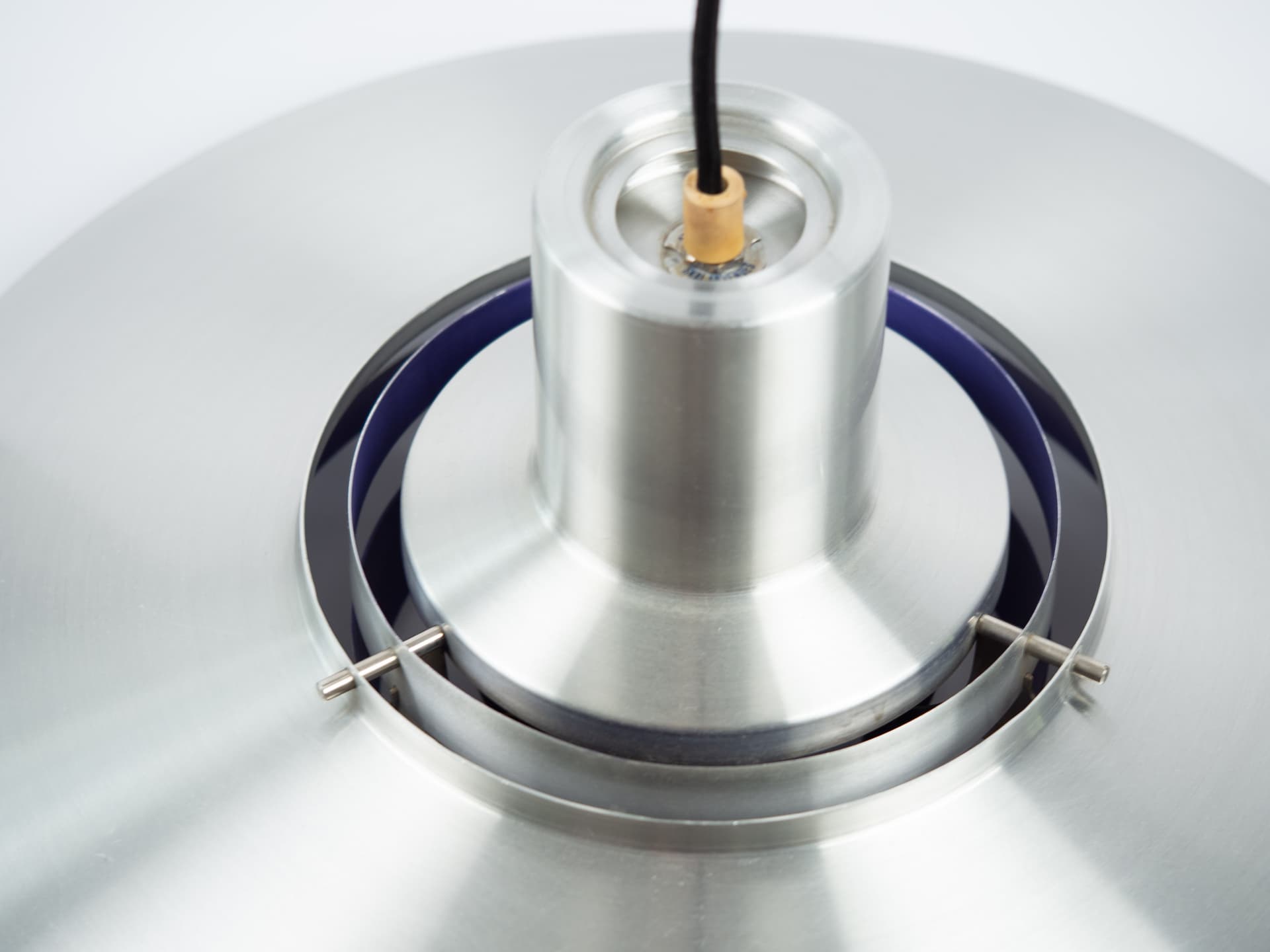 Lampa wisząca P376, aluminium srebrny, mosiądz złoty, proj. P. Fabricius, J. Kastholm, Nordisk Solar, Dania, lata 60. - 354712