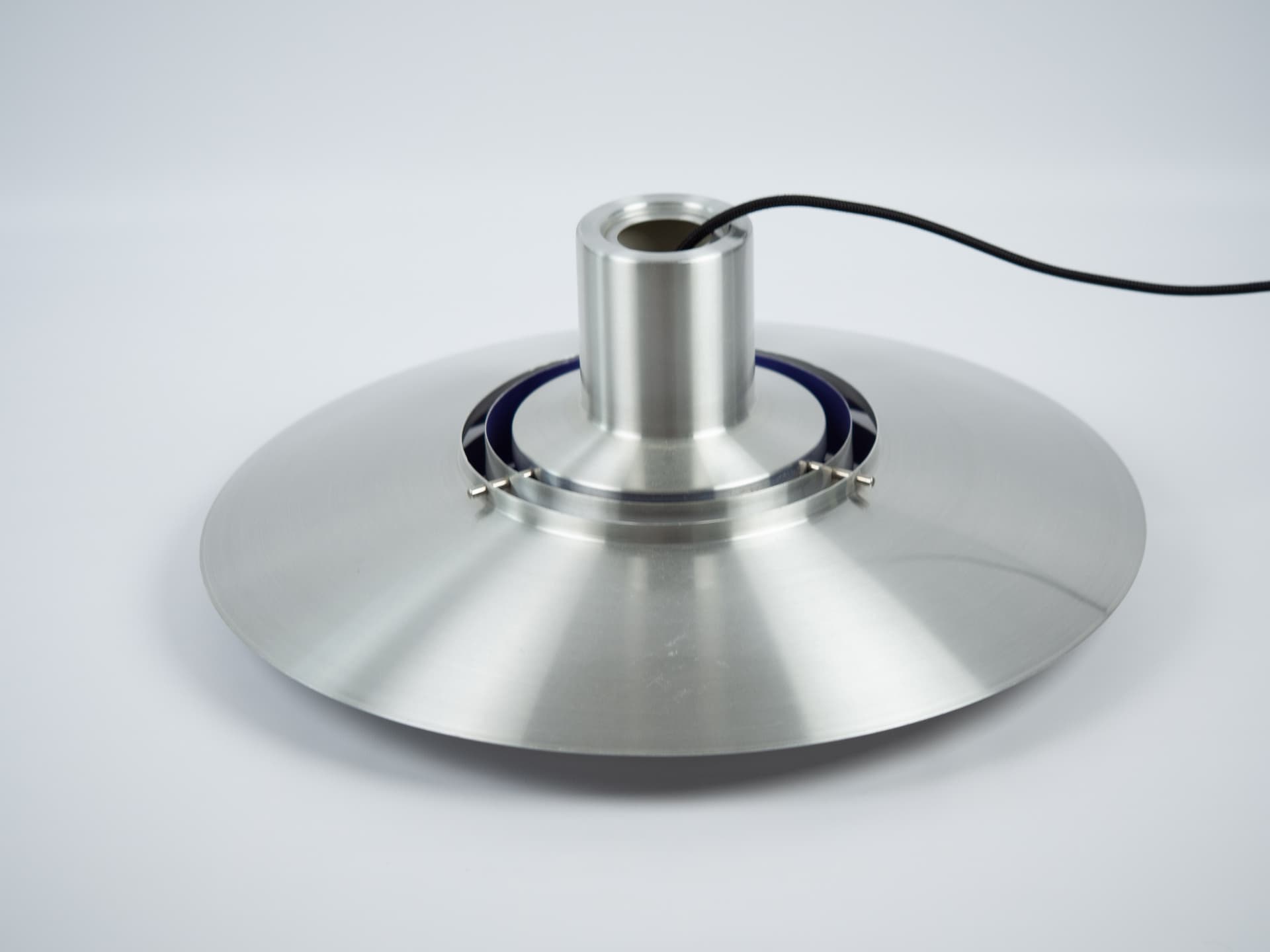 Lampa wisząca P376, aluminium srebrny, mosiądz złoty, proj. P. Fabricius, J. Kastholm, Nordisk Solar, Dania, lata 60. - 354708