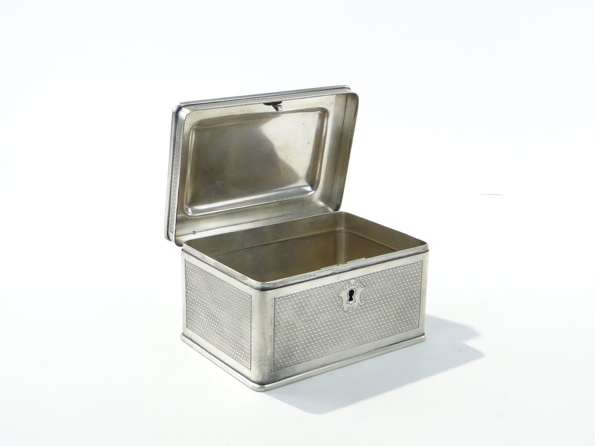 Box Sugar Bowl, silver, brass, Arthur Krupp Berndorf, Austria, 1920s - 354738