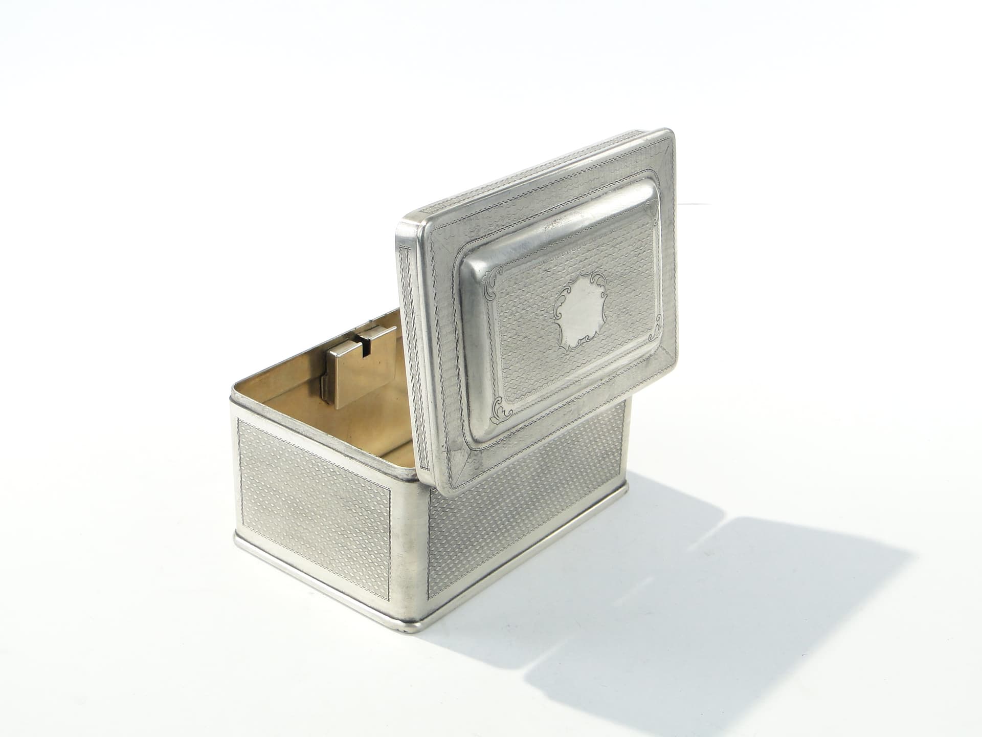 Box Sugar Bowl, silver, brass, Arthur Krupp Berndorf, Austria, 1920s - 354731