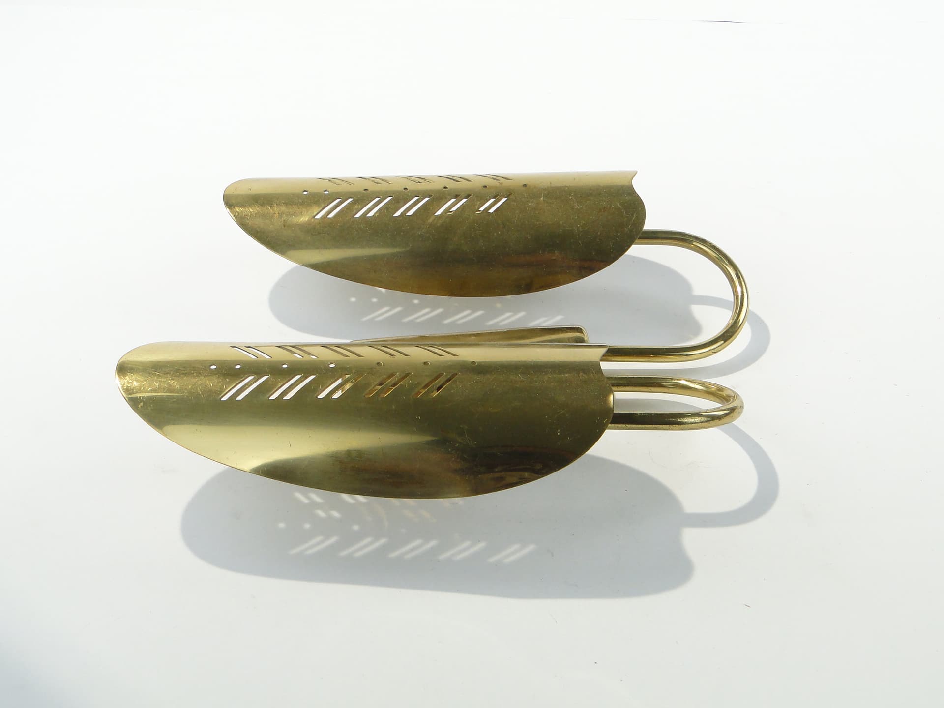 Two-arm wall sconce, gold, brass, Belgium, 1950s - 354861