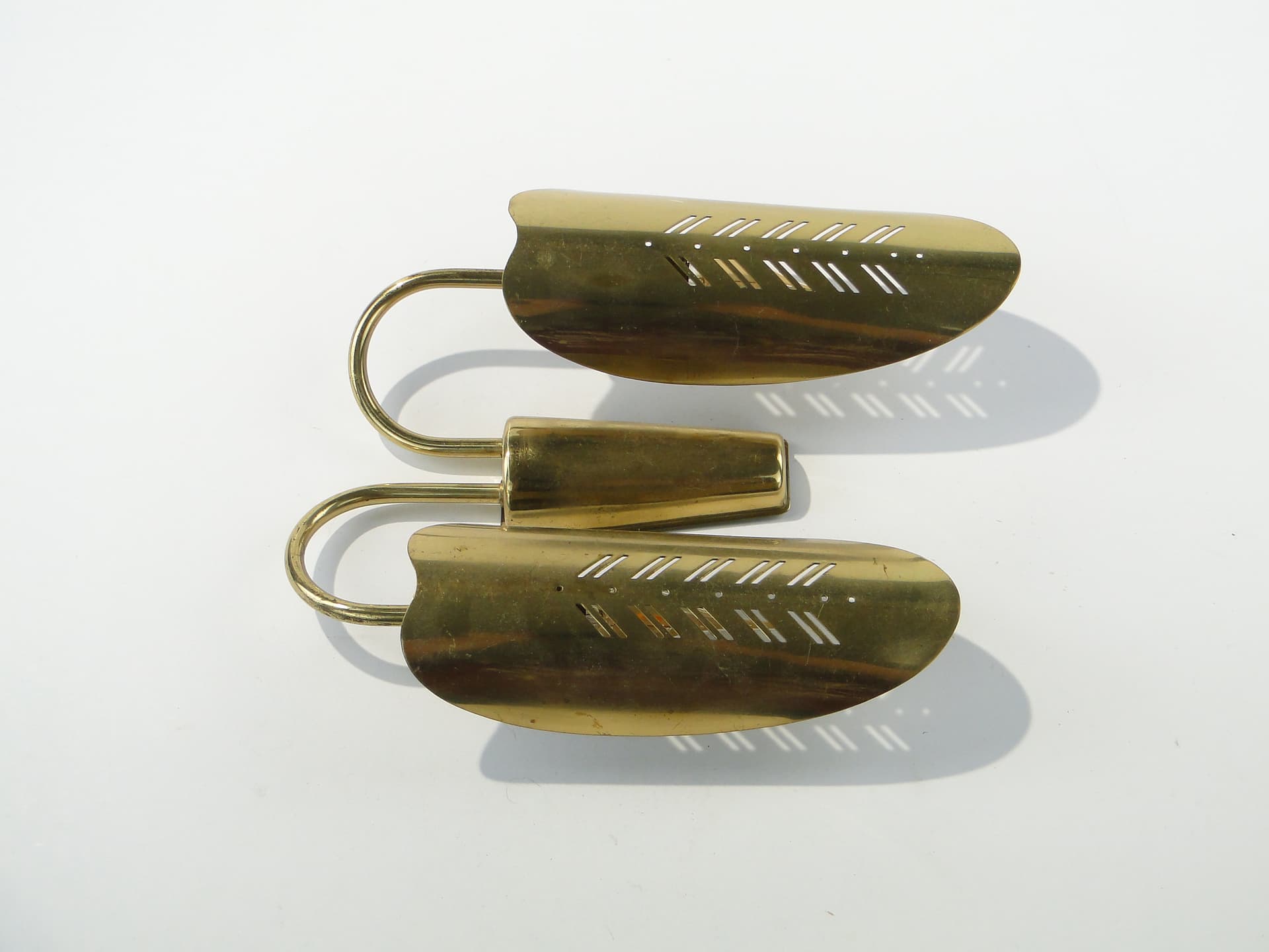 Two-arm wall sconce, gold, brass, Belgium, 1950s - 354856
