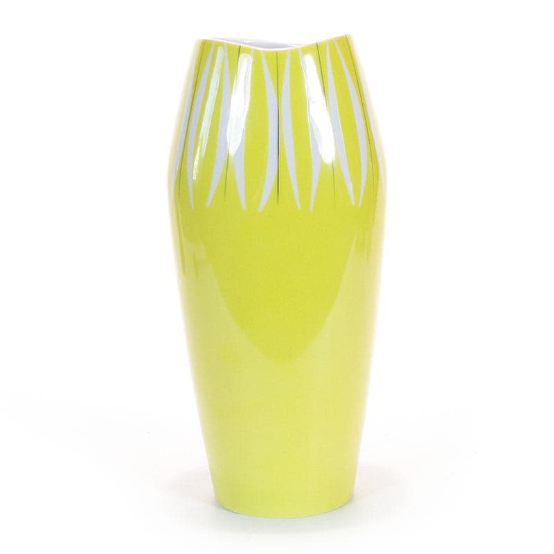 Wazon, żółty biały, porcelana, Zakłady Porcelany Stołowej Karolina, Polska, lata 60. - 354864