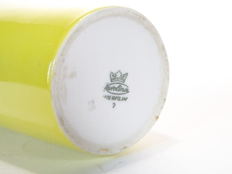 Wazon, żółty biały, porcelana, Zakłady Porcelany Stołowej Karolina, Polska, lata 60. - 354863