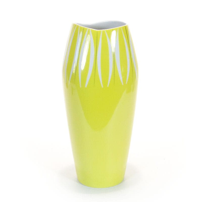 Wazon, żółty biały, porcelana, Zakłady Porcelany Stołowej Karolina, Polska, lata 60. - 354865