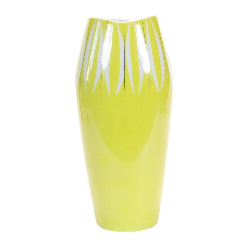 Wazon, żółty biały, porcelana, Zakłady Porcelany Stołowej Karolina, Polska, lata 60.