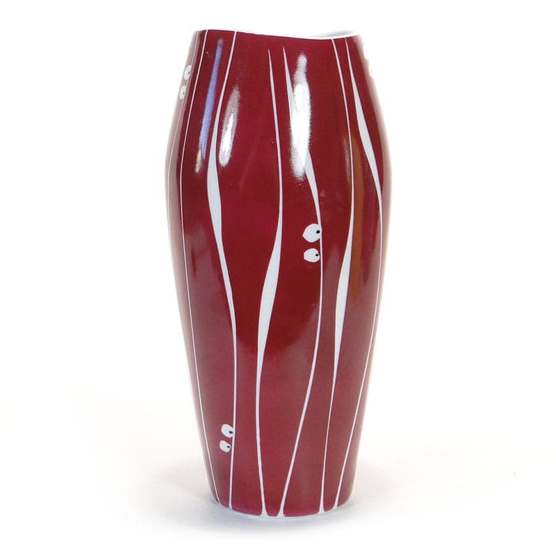 Wazon, Karolina, porcelana czerwona biała, Polska, lata 70. - 354870