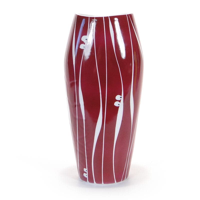 Wazon, Karolina, porcelana czerwona biała, Polska, lata 70. - 354875