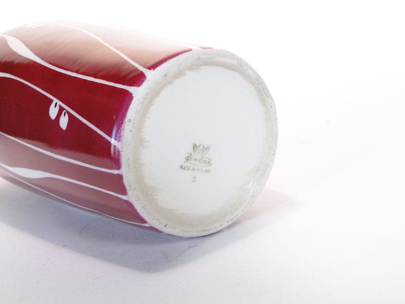 Wazon, Karolina, porcelana czerwona biała, Polska, lata 70. - 354873