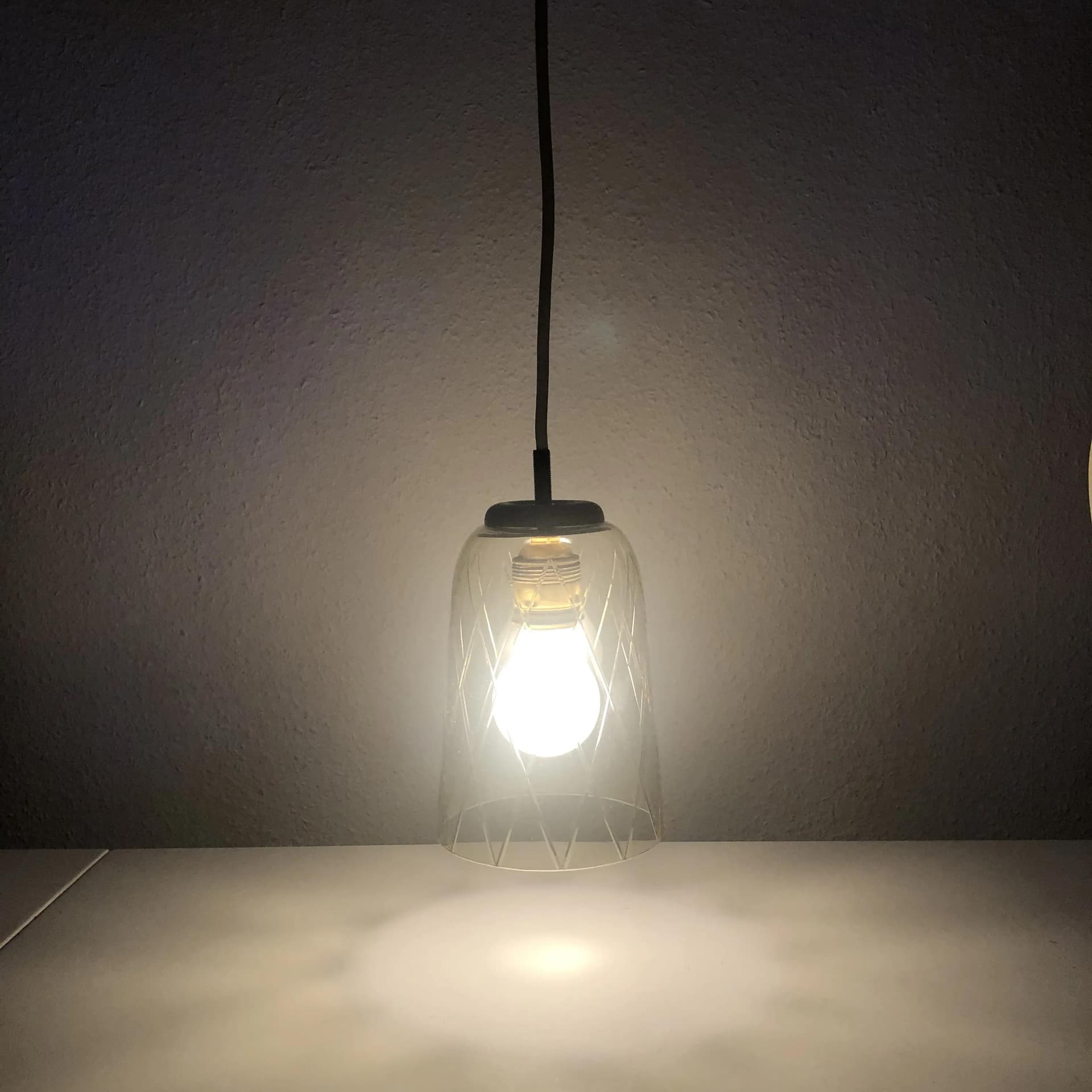 Pendant lamp, brass, glass, Germany, 1960s - 26192