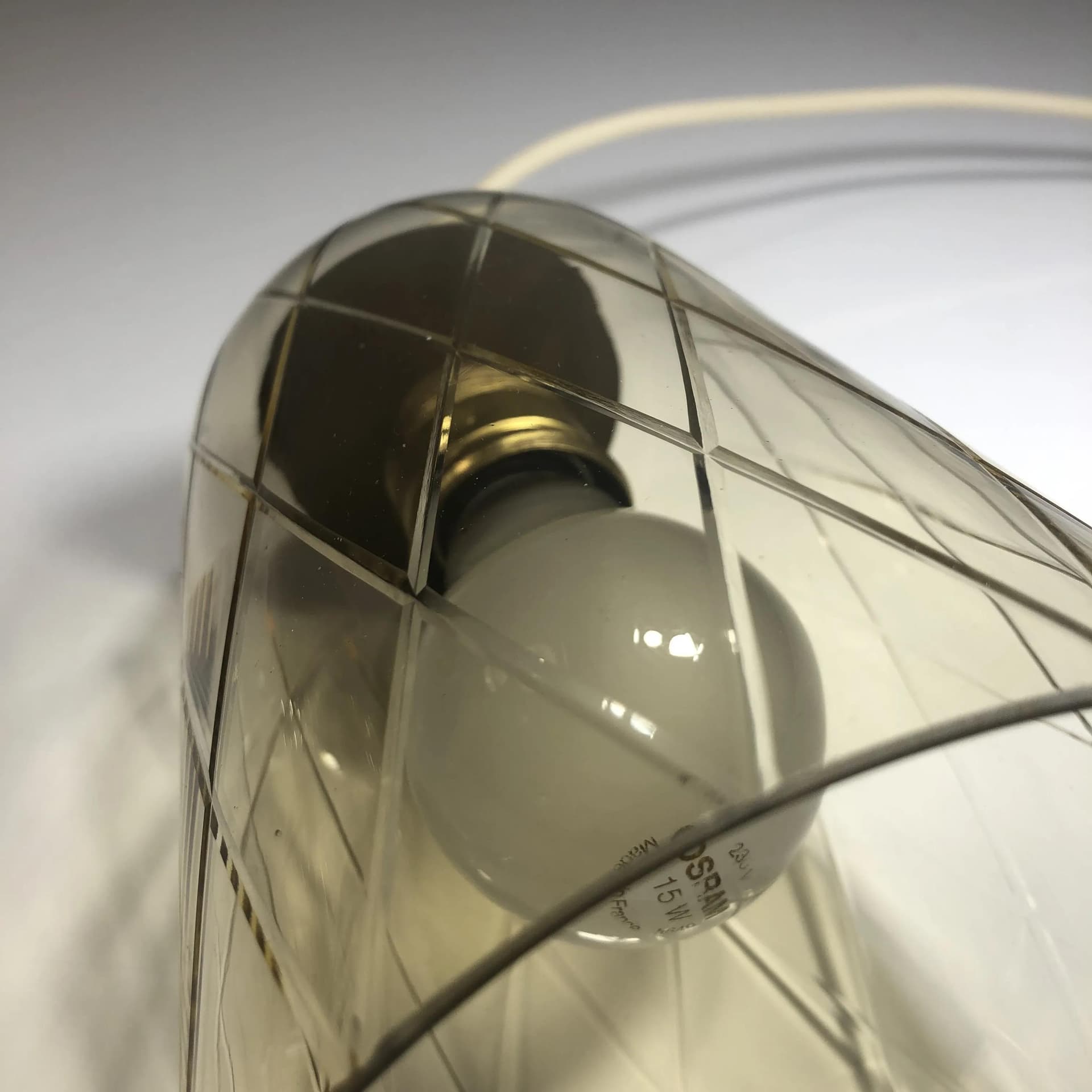 Pendant lamp, brass, glass, Germany, 1960s - 26191