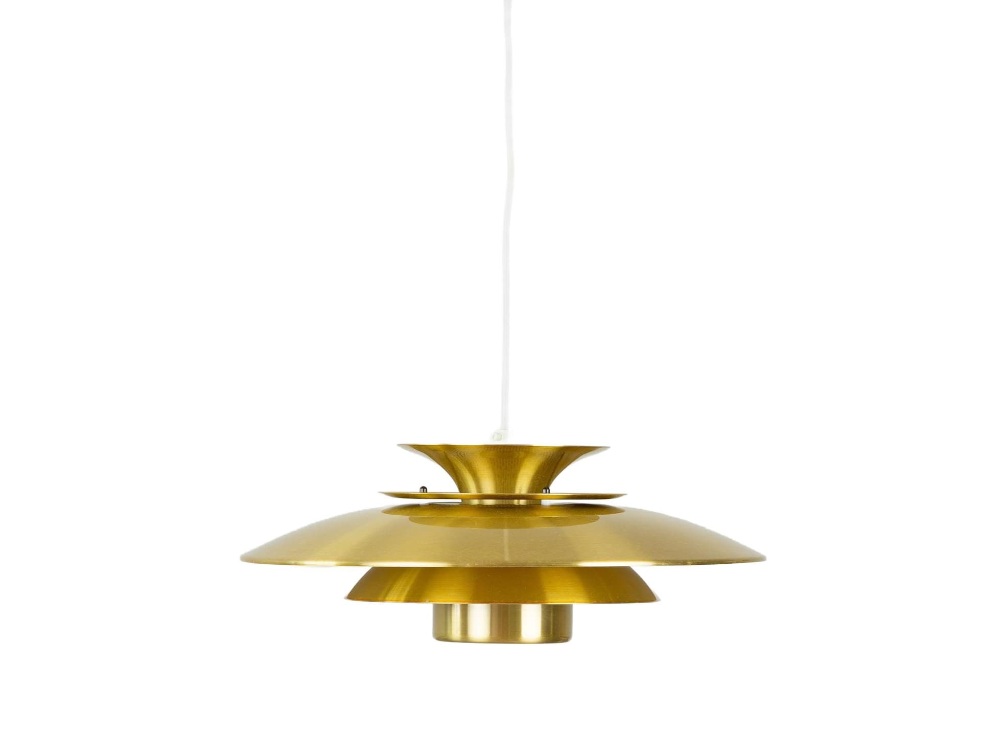 Pendant lamp Roma2 Ø50 cm, gold aluminum, by D. Mogensen, Denmark, 1980s.