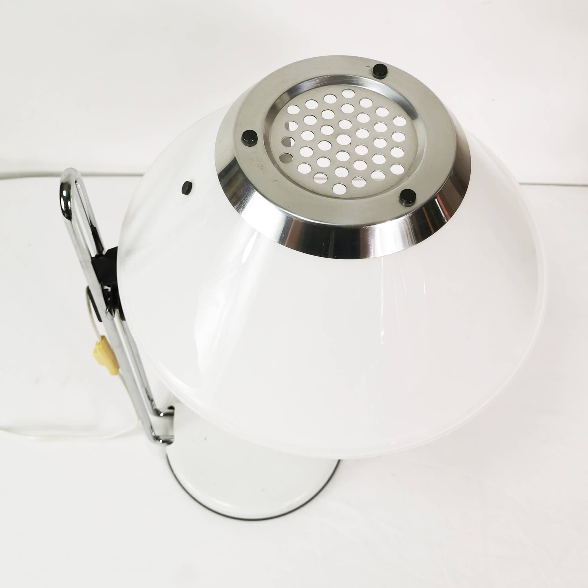 Lampa biurkowa MARS, biała, metal srebrny, proj. P. Sundstedt, Atelje Lyktan, Szwecja, lata 70. - 354989