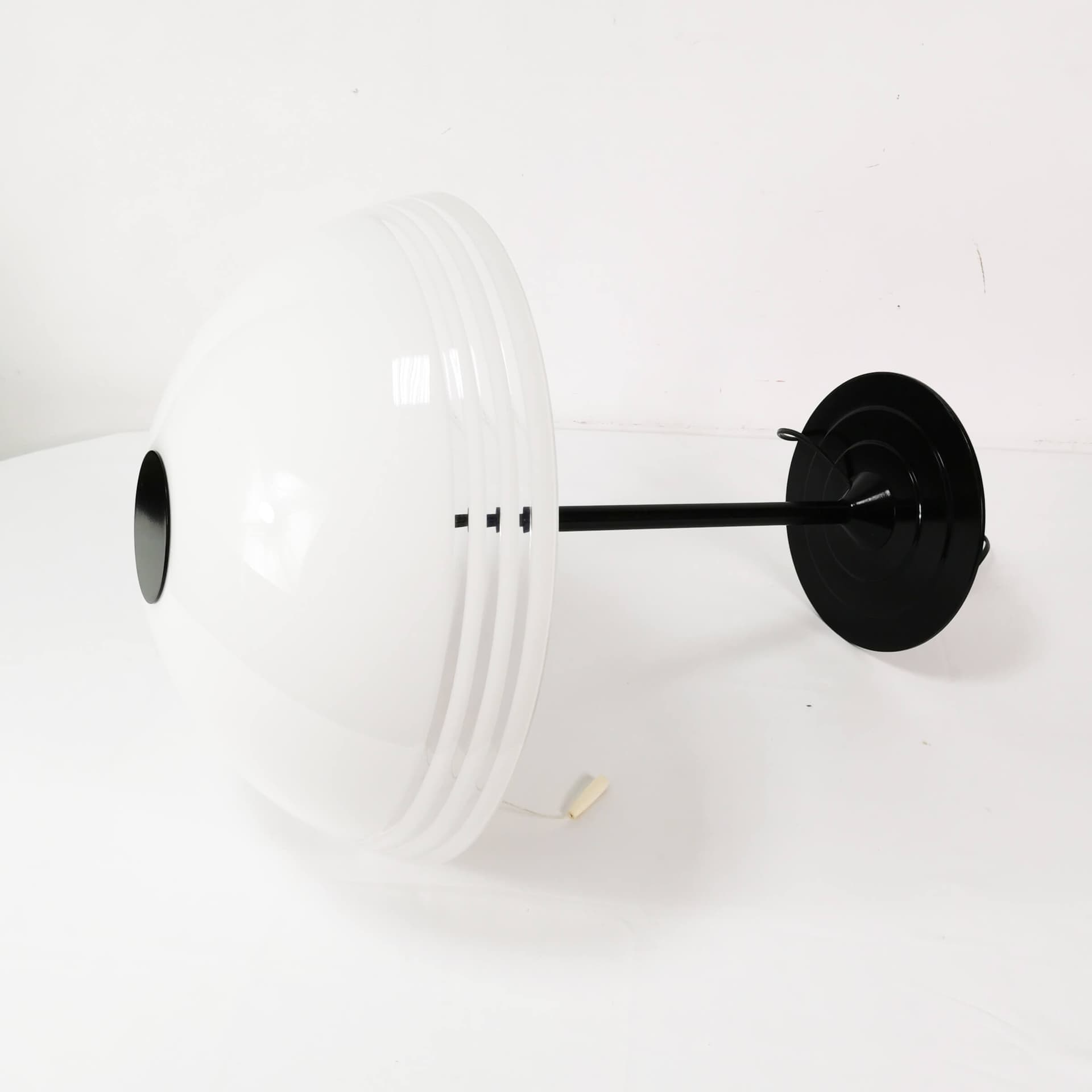 Lampa stołowa, biel czarny, plastik metal, Niemcy, lata 70. - 355017