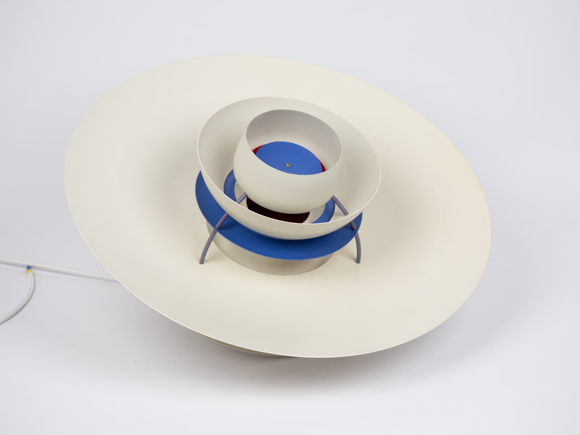 Pendant lamp PH 5, white, metal, by P. Henningsen, Louis Poulsen, Denmark, 1980s. - 355091